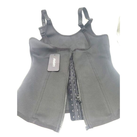 Loday Waist Trainer Vest Belt Strap Long Torso Steel Bones, Black XL New - Picture 1 of 9